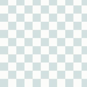 3/4" Dusty Aqua & White Checker, Watery Blue Green Checkered, Checkerboard