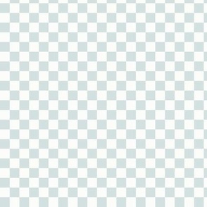 3/8" Dusty Aqua & White Checker, Watery Blue Green Checkered, Checkerboard