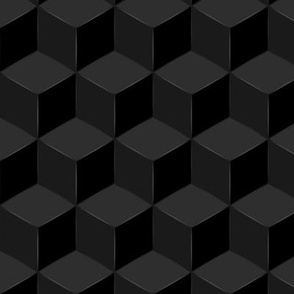Black minimalist isometric cubes
