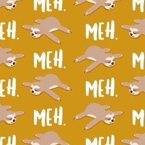 meh. - splooting sloths - mustard - LAD22