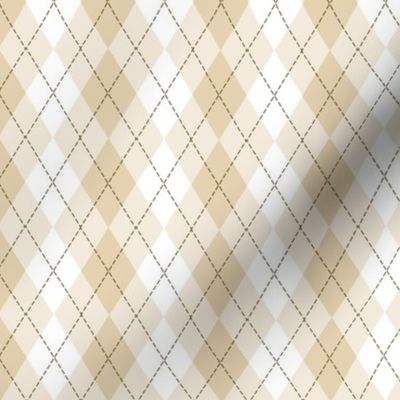 Small Light Beige Argyle Diamond  Check