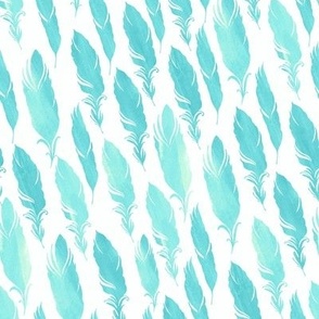 Feathers_watercolor turquoise