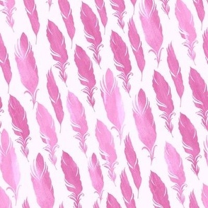 Feathers_watercolor pink