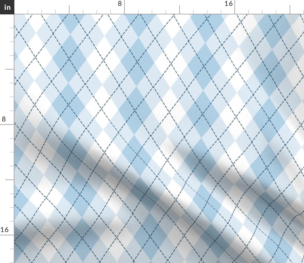 Light Blue Argyle Diamond Check