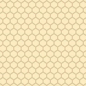 Geometric Intertwined Dotted Circles Gold on Light Gold 1.5 inch Repeat