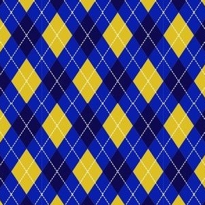 Blue and gold argyle fabric