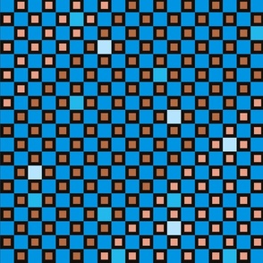 Blue All in a Square Geometric Pattern 
