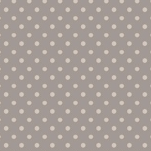 Polka dot fabric in spring palette in soft warm grey tones