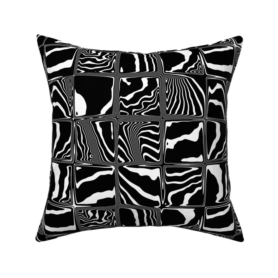 Surrealist Psychedelic Opart Molten Zebra Striped Cubes (Medium Scale)