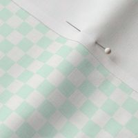 3/8" Pastel Mint & White Checker, Mint Green Checkered, Checkerboard