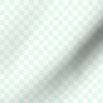 3/8" Pastel Mint & White Checker, Mint Green Checkered, Checkerboard