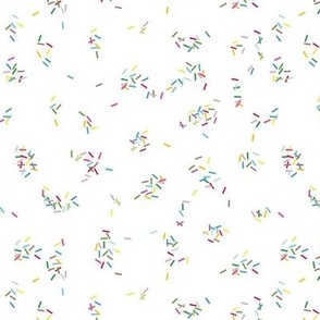 Fun Rainbow Colored Sprinkles or Confetti on White for Birthday Party Decor - Small