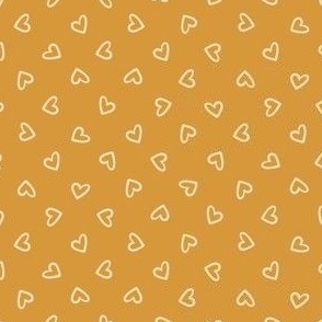 Doodle Hearts // Small // Marigold Yellow // Hand drawn hearts