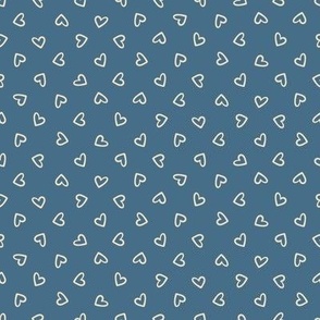 Doodle Hearts // Small // Denim Blue Hearts