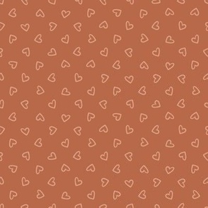 Doodle Hearts // Small // Terracotta Orange // Boho Heart