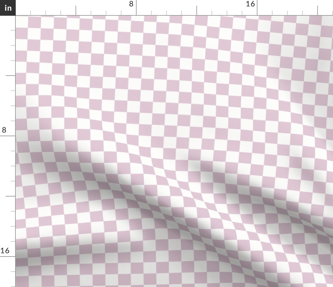 3/4" Light Plum & White Checker, Plum Purple Checkered Checkerboard