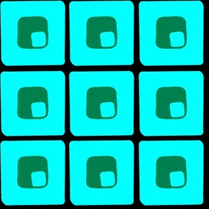 Blue and Green Blocky Pattern