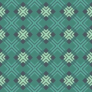 Modern Blue Green Argyle Pattern