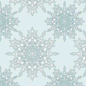 Winter Medium Blue Snowflakes with light blue background