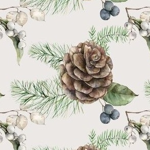 Snowberry and Pine Cones