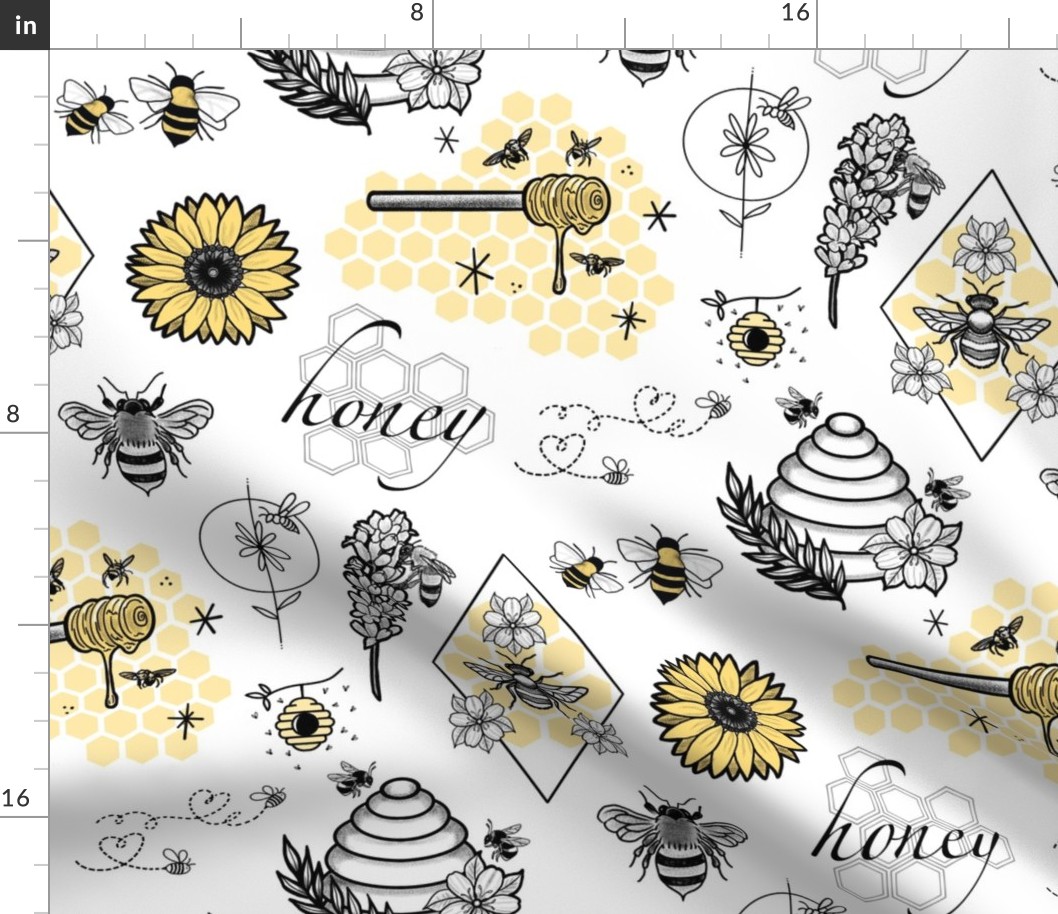 Honeybee Tattoo Flash Sheet