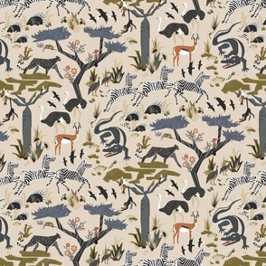 Whimsical Safari jungle - Sierra Beige - small