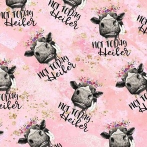 Cow "Not today Heifer" pink floral crown