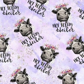 Cow "Not today Heifer" purple floral crown