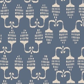 Grape vine ikat - steel blue - small