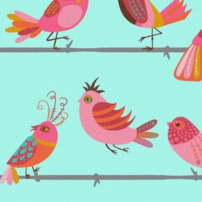 Birds On A Wire-Greenyblue-LARGE