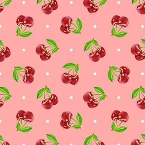 Polka Dot Cherries - Pink