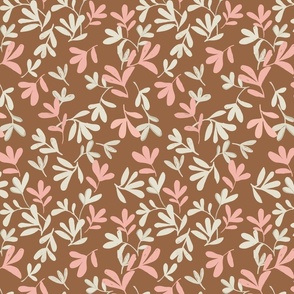 Indian floral pink and brown coordinate