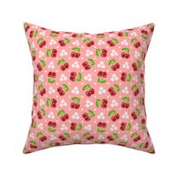 Floral Polka Dot Cherries - Pink