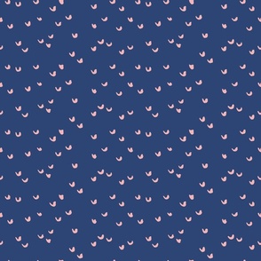 Stamped U abstract - navy and pink// small scale