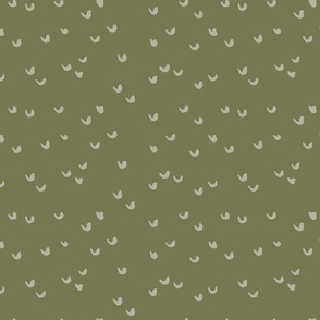Stamped U abstract - olive and pastel-green// medium scale
