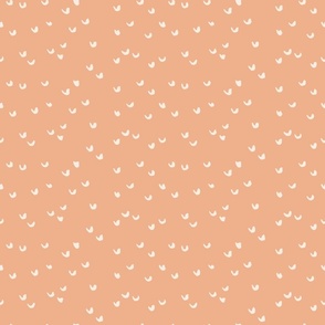 Stamped U abstract - coral and beige// small scale