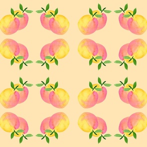 Watercolor Peaches on Peach / Large scale 