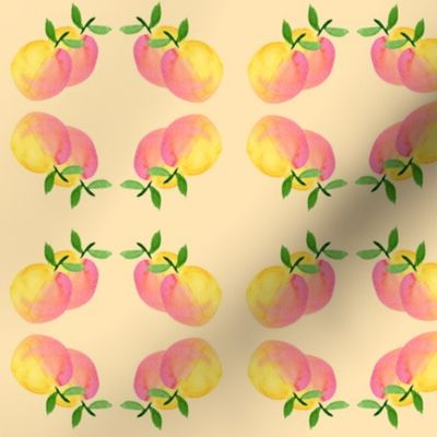Watercolor Peaches on Peach / Small scale 