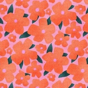 Bold Coral Floral
