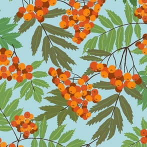 Rowanberry Orange Green Skyblue