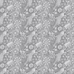 Bold florals Grey and White_Mini micro