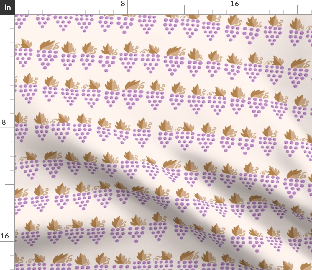 Sweet wine grapes horizontal stripes on cream Small scale