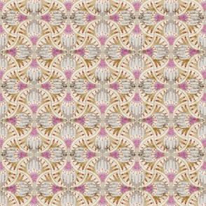 Bold Art deco reinterpreted with digital lavender and hot pink Small scale