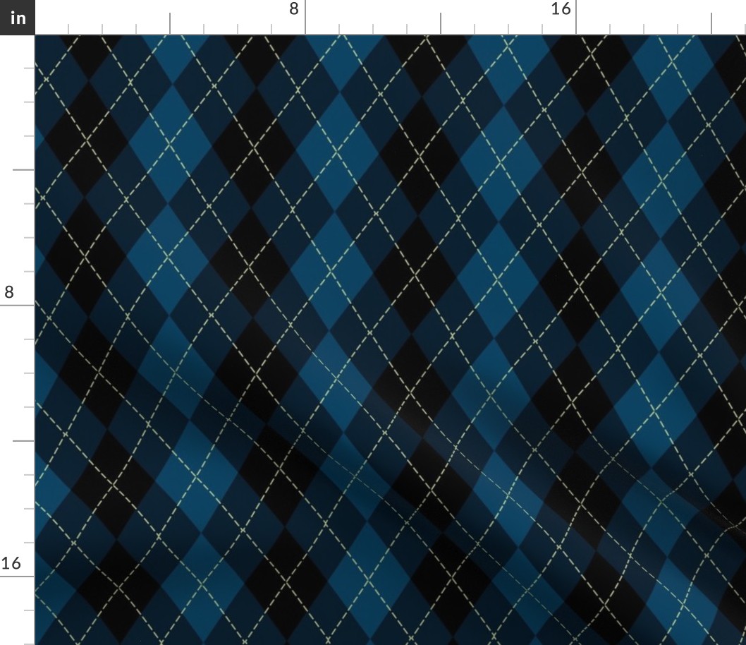 Dark Blue Argyle Diamond Check