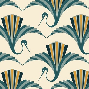 Normal scale • Art Deco Crane - neutral background