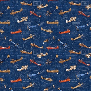 Vintage Airplanes Navy Blue - for FlightsByNumber - Scaled 2.5in Planes