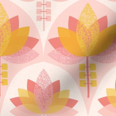 Lotus Flower Art Deco Wallpaper