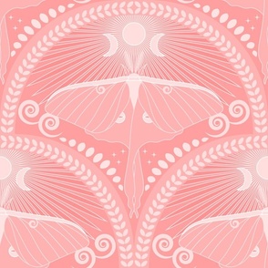 Blushing Luna Moth / Art Deco / Mystical Magical / Creamy Strawberry / Large