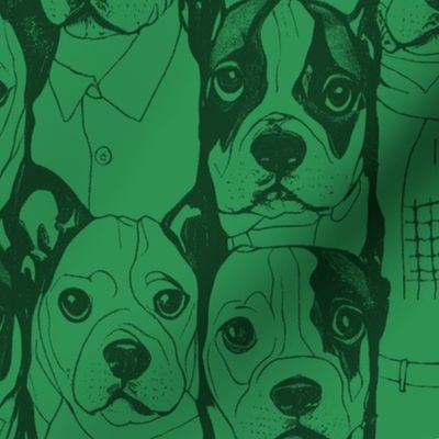 Well Dressed Dogs Comic Style(green)