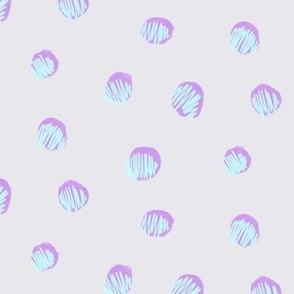 Scribbly dots - lilac + mint